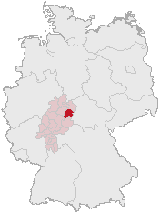 Deutschlandkarte, Position von Bad Hersfeld hervorgehoben